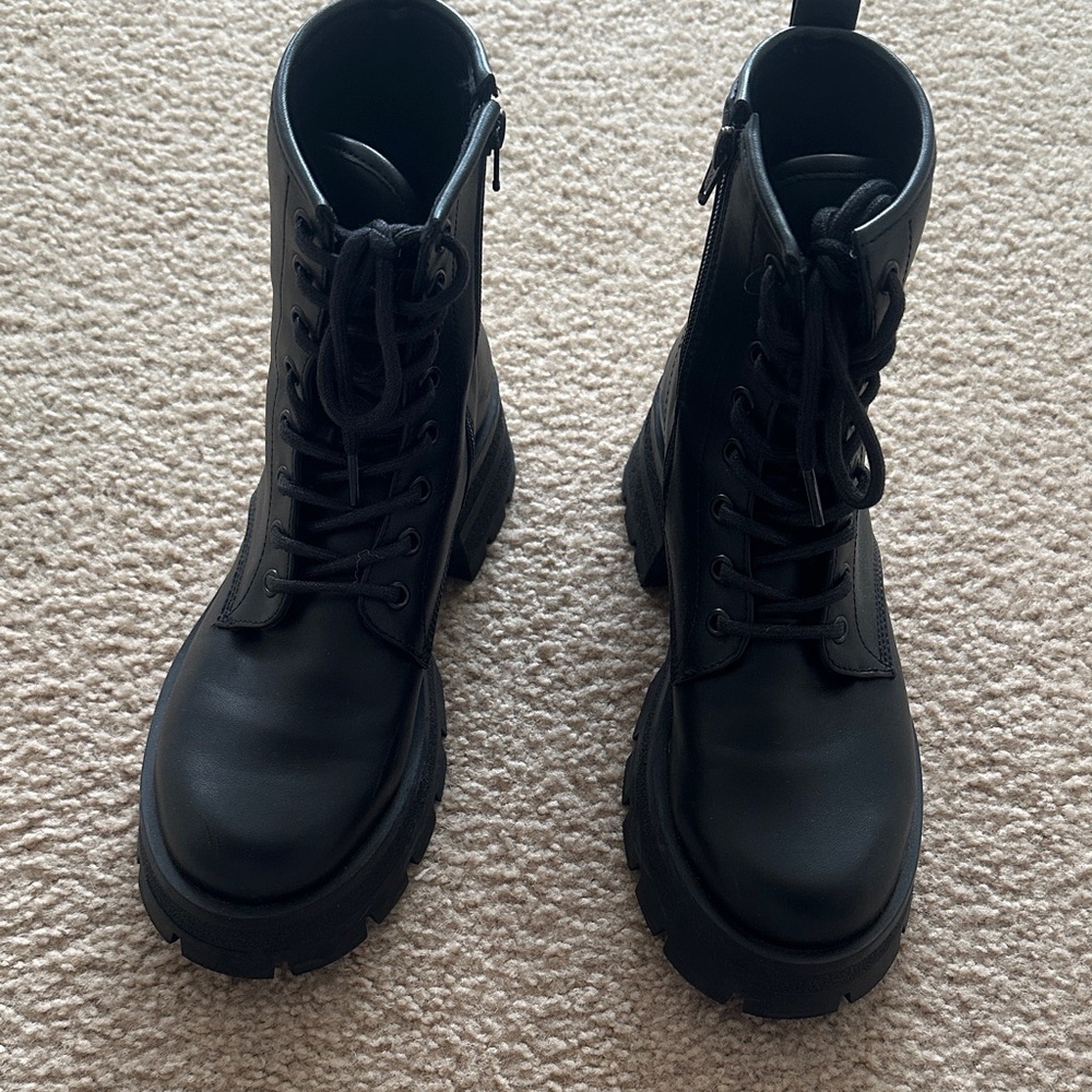 Steve Madden Rascal Black Combat Boots